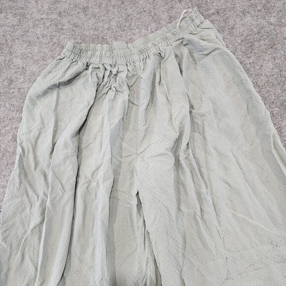 Eileen Fisher Womens Size 1 Pull On Wide Leg 100% Silk Green Pants Stretch - Picture 5 of 13